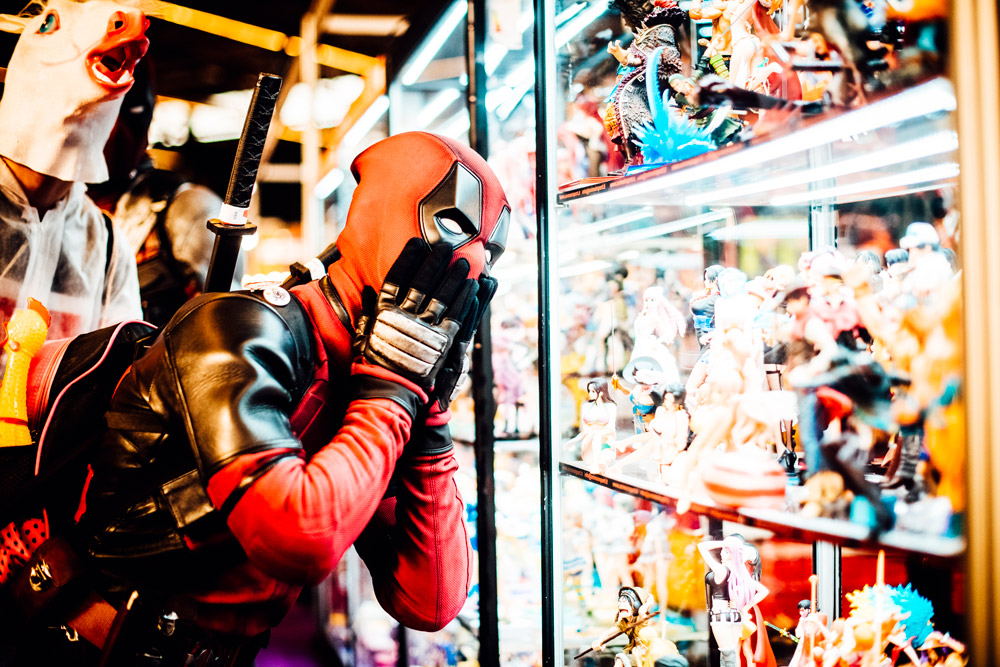 Deadpool Cosplay at Merchandise Booths